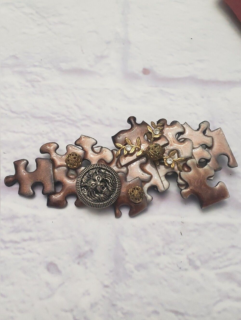 ARTISAN Upcycled Puzzle Brooch